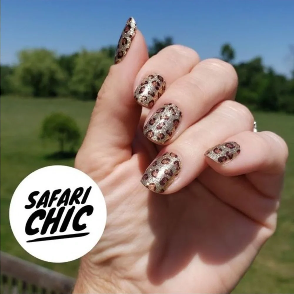 *Retired* Color Street: Safari Chic | Leopard Print Glitter Gold Brown Animal - Picture 6 of 16